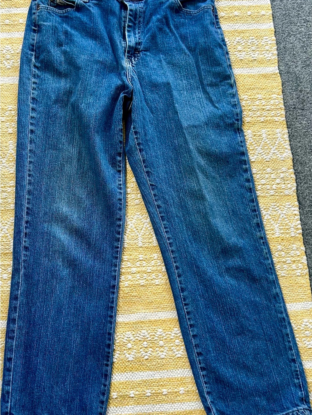 retro cottage, core, classy Lee Relaxed Straight Leg Jeans in Classic Blue Denim